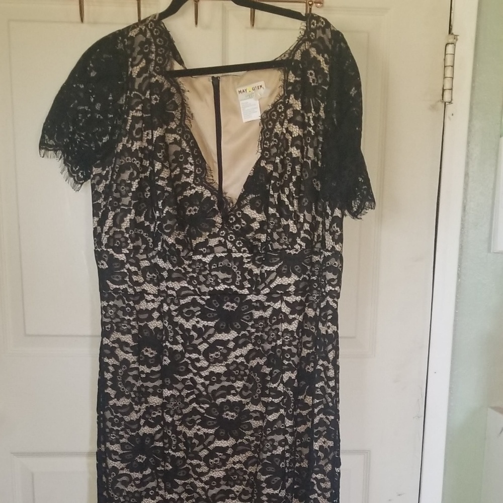 Unique Vintage black lace formal dress